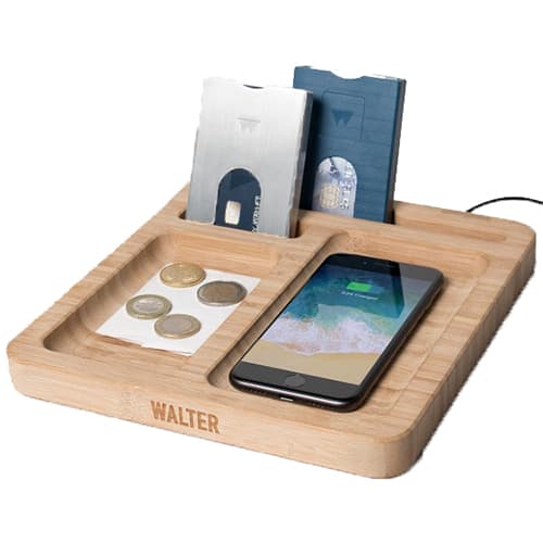 Bamboo Wireless Charging Desk Tidies