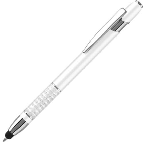 Custom Printed Bella Stylus Ballpens in White from Total Merchandise