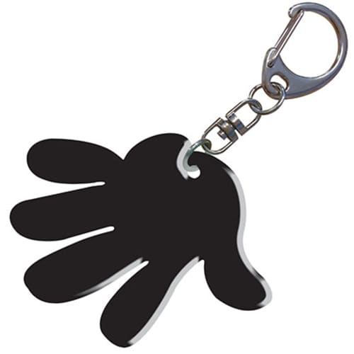 Bespoke Shaped Fluorescent Keyrings in Black