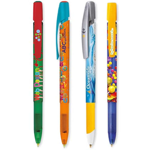 Custom Printed BiC Media Clic Grip Ballpens with Mix & Match Colour Options from Total Merchandise