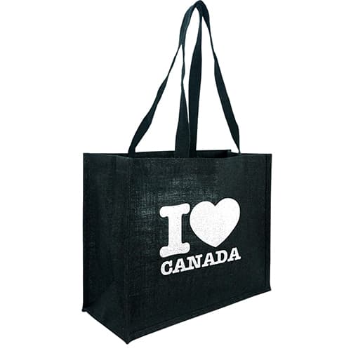 Corporate Branded Black Taunton Jute Shopper Bags in Black from Total Merchandise