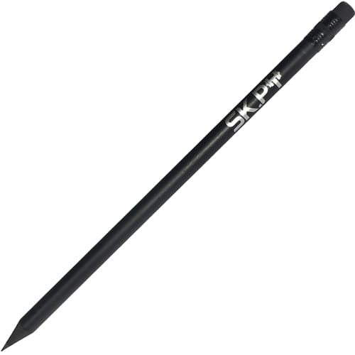 Promotional Blackwood Pencils with Eraser in Black with Printed Logo by Total Merchandise