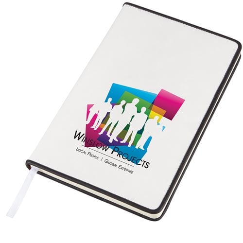 Bordered PU Notebooks in White