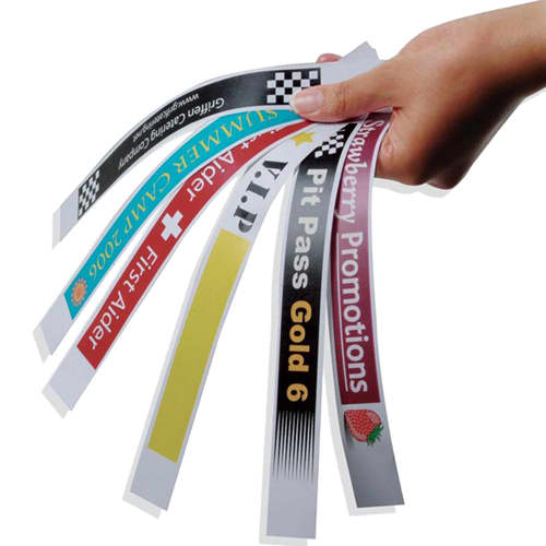 Budget wristbands branded with your logo in up to 4 colours