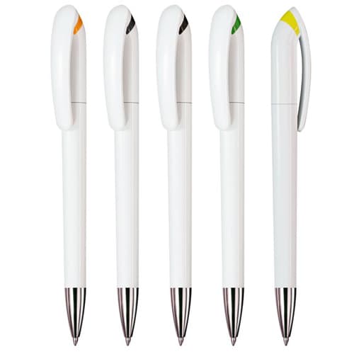 Choose from 37 different colours for the clip rings on these smart printed pens