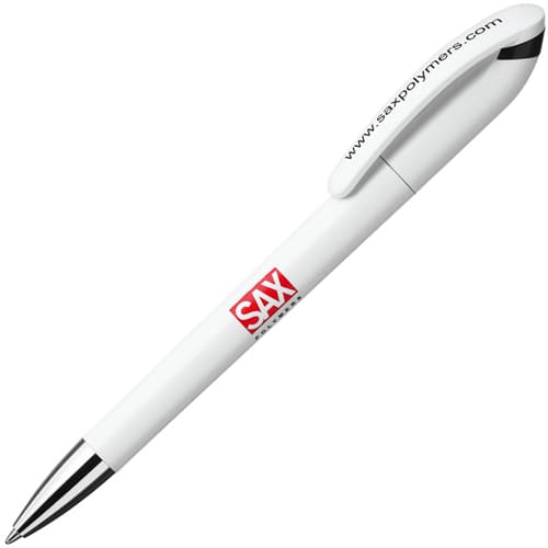 Your logo will be printed in 2 locations on these promotional Burger Swiss Beo Identity Ballpens