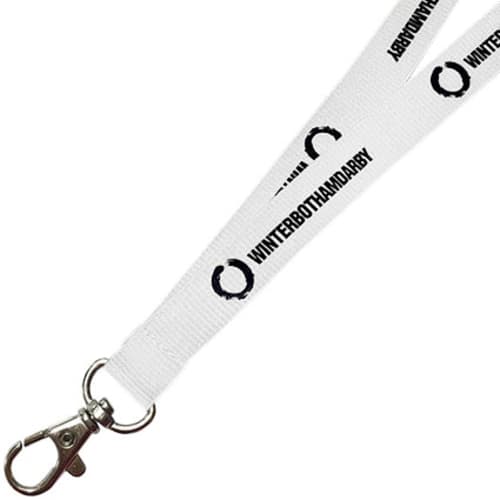 15mm Polyester Lanyards in White