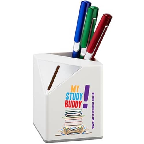 Carlton White Money Box Pen Pots