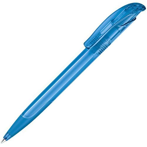 Branded Challenger Soft Clear Pens in Cyan from Total Merchandise