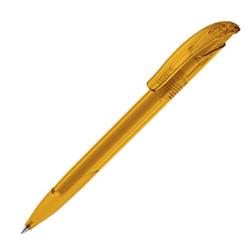 Branded Challenger Soft Clear Pens in Honey Yellow from Total Merchandise