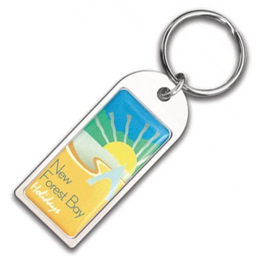 Promotional Chrome Arch Emblem Keyrings for with a printed design from Total Merchandise