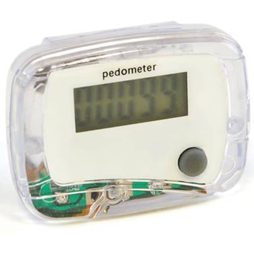 Express UK Printed Clip-On Pedometer in Translucent from Total Merchandise