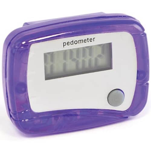 Custom Printed Clip-On Pedometer in Purple from Total Merchandise