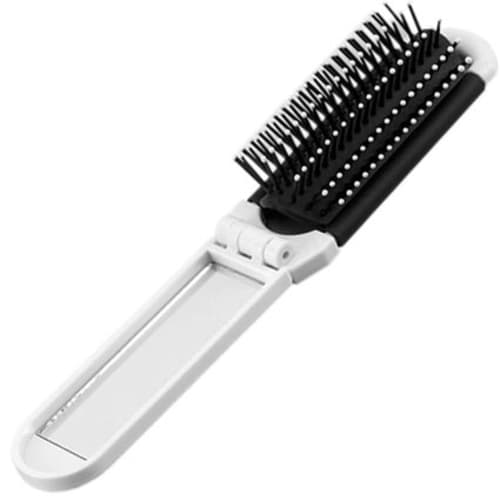 Compact Hair Brush with Mirror