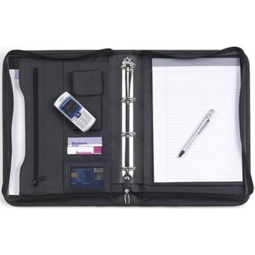 A4 Diplomat Zipped Ringbinder Folders in Black