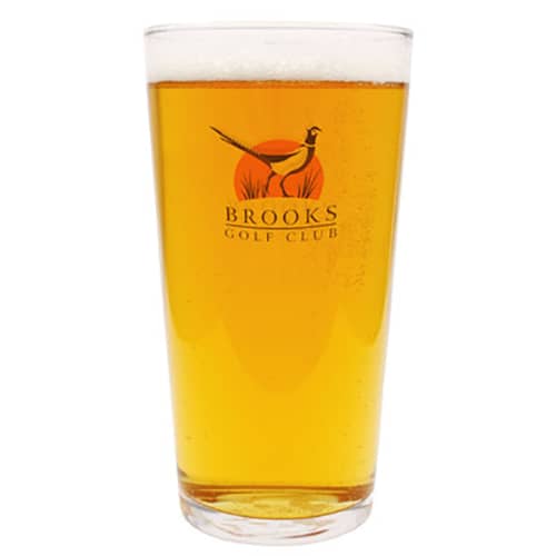 Printed pint glasses customised with your logo from Total Merchandise