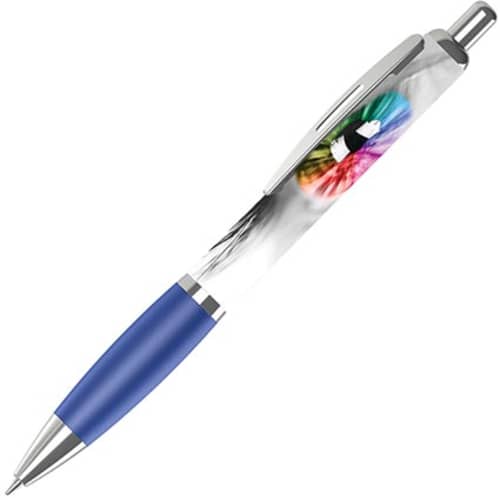 Custom Printed Contour 360 Wrap Ballpens in Blue from Total Merchandise