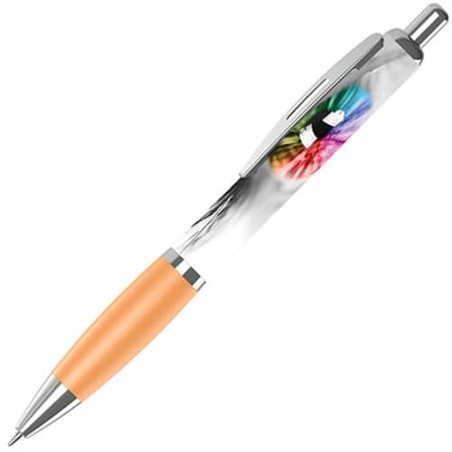 Custom Branded Contour 360 Wrap Ballpens in Orange Printed with a Design by Total Merchandise