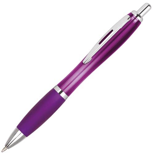 Custom Branded Contour Ballpens in Translucent Purple from Total Merchandise