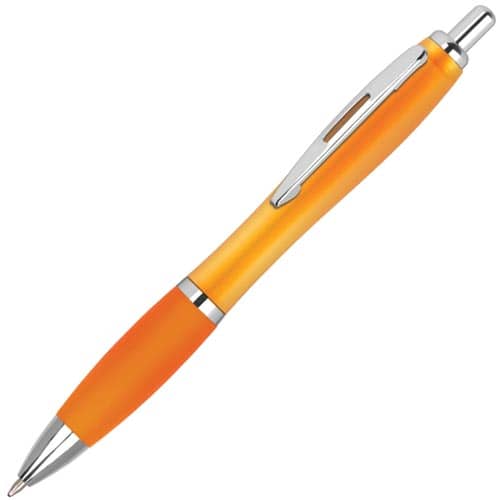 Custom Branded Contour Frost Ballpens in Frosted Orange Printed by Total Merchandise