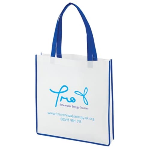 Contrast Shopper Bags in White/Blue