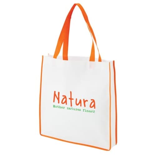 Contrast Shopper Bags in White/Orange