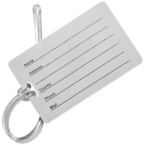 Credit Card Luggage Tags in White/Clear