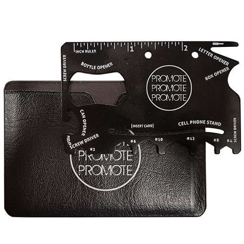 Custom Printed Credit Card Multi-Tools in Black with Logo from Total Merchandise