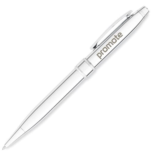 Promotional Cross Stratford Ballpen in Pure Chrome Engraved with a Logo by Total Merchandise