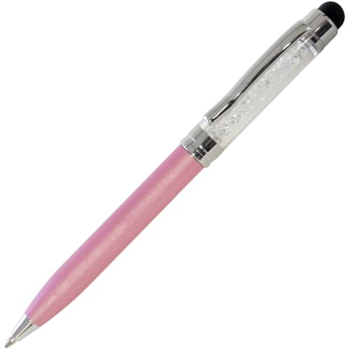 Crystal Soft Stylus Ballpens in Pink