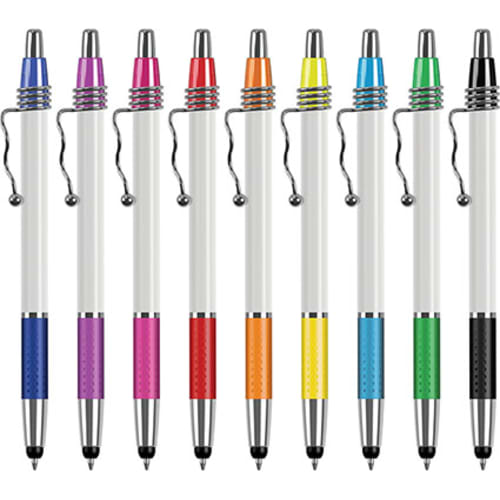 The Curly Clip Stylus Pens are Available in a wide Range of Colours