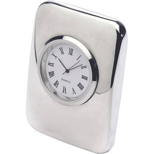 Custom Engraved Cushion Clocks with Silver Plating from Total Merchandise