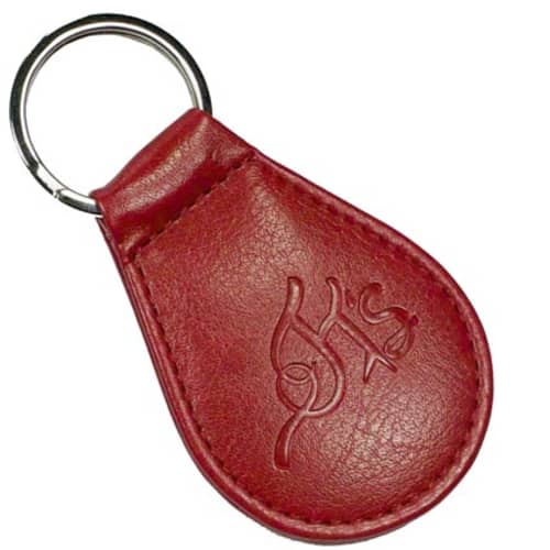 Darwin PU Leather Look Keyrings in Red