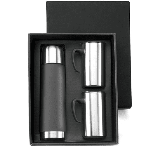 Promotional Stainless Steel Flask Sets supplied in a black gift box