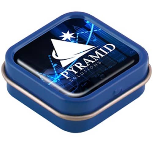 Domed Logo Mini Mint Tins in Blue