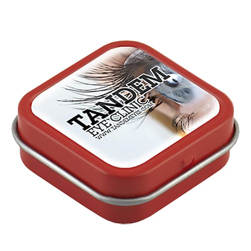 Domed Logo Mini Mint Tins in Red