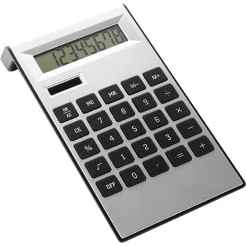 Printed Desk Calculator In Silver With Black Buttons from Total Merchandise