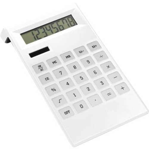 Branded Calculator In White From Total Merchandise