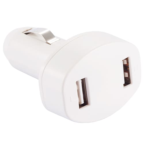 Duo USB Car Chargers in White