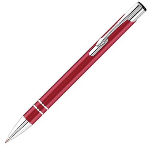 Printed red electra enterprise ballpen branded with your logo from Total Merchandise