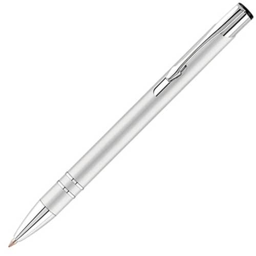 Promotional silver electra enterprise ballpen printed with your logo from Total Merchandise