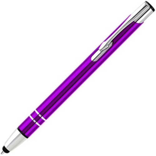 Custom Branded Electra Touch Screen Stylus Ballpens in Purple from Total Merchandise