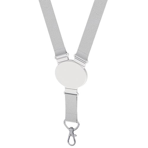 Oval Snap Lanyards in White