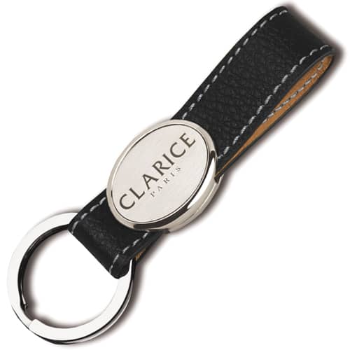 Promotional Elite Hide Leather Keyring with a company logo branded to 1 side from Total Merchandise
