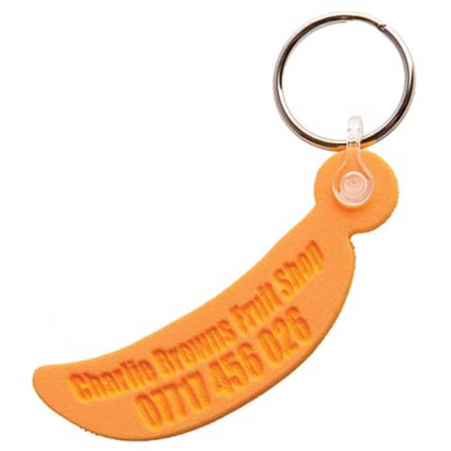 Any Shape Embossed Foam Keyrings in Orange