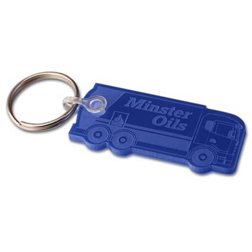 Custom Any Shape Embossed Acrylic Keyrings in Blue with Your Logo from Total Merchandise