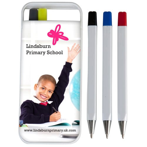 Essentials Flip Case Pen Sets in White