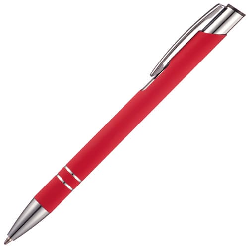 Branded Express Beck Soft Feel Metal Ballpens in Red from Total Merchandise