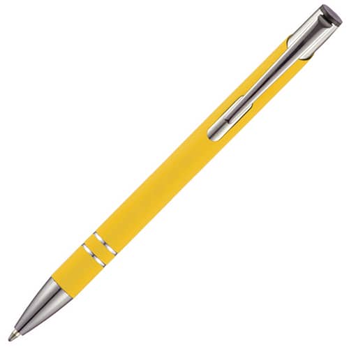 Promotional Express Beck Soft Feel Metal Ballpens in Yellow from Total Merchandise