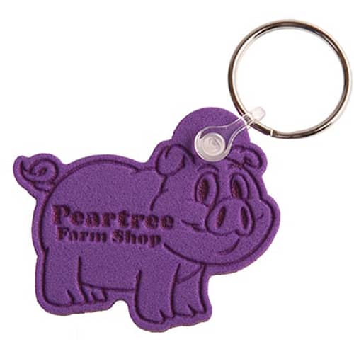 Purple Express Any Shape Foam Keyrings Embossed with Your Logo from Total Merchandise